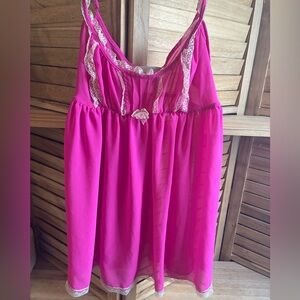 Victoria’s Secret Pink Lace Trim Babydoll Chemise